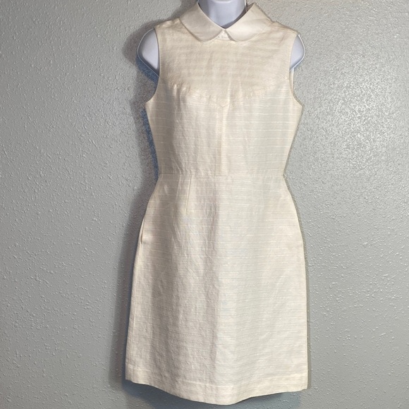 Tory Burch Ivory Sleeveless Mini Dress with Removable Collar - Picture 3 of 11